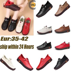 Hot Women's Leather Soft Tendon Flat Bottom Loafers Hand Sying Driving Shoes Classic Walking Casual Slip On Loafers EUR35-43