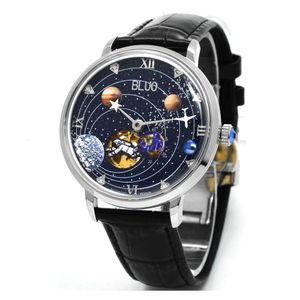 Novo Luxo Space Fashion Watch Watch Luminous Water impermeabilizado Earth Dial Watch Automatic Watch