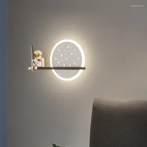 Duvar lambaları modern led kristal mavi açık yatak lambası merdiven çamaşır odası dekor mum