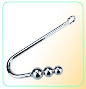 Dia 2035mm large stainless steel anal hook with 3 ball metal anal plug butt plug anal sex toys for couples adult games1267059