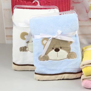 Svadlande född spädbarnsflickor pojkar tecknad björn sängkläder set fleece quilt swaddle wrap för spädbarn babi tillbehör 240106