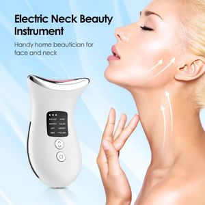 Neck Face Beauty Device 3 Färger LED Pon Therapy Skin Draw Minska Double Chin Anti Wrinkle Ta bort Care Tools 240106