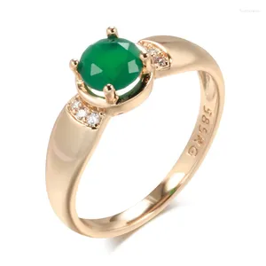 Cluster Rings 18K Multi Gold Ring For Women Natural 1 Emerald With Diamond Jewelry Anillos De Bizuteria Mujer Gemstone Box