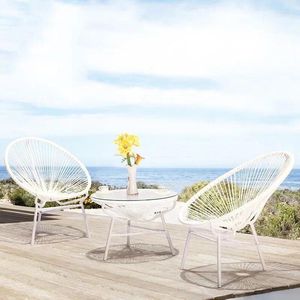 Lägermöbler balkong Leisure Rattan Stol Three-Piece Set Outdoor Table and Terrace Coffee Courtyard