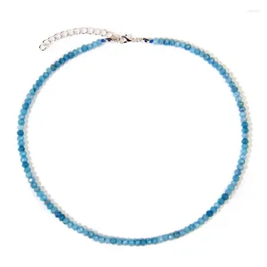 Anhänger Halsketten Kleine Edelstein Perlen Halskette Choker Natürliche Lapislazuli Kristall Schlüsselbein Kette Bohemian Trendy Schmuck Geschenk für Frauen