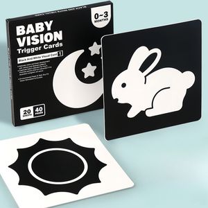 80 Stück kontrastreiche Karteikarten mit visuellen Reizen für Babys, Lernaktivitätskarte für Babys