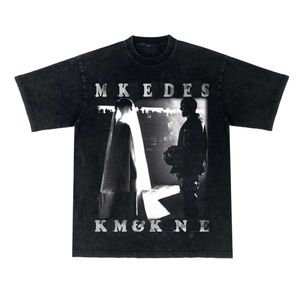 Модная повседневная мужская классическая мужская футболка Kanyes Designer Jinkadai Mountain, свадебная мода, мужская уличная одежда, 270 г, хлопковая футболка с длинным коротким рукавом