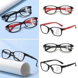 Sunglasses Multifocal Anti-Blue Light Reading Glasses Blue Ray Blocking Eye Protection Hyperopia TR90 Ultralight Square Eyeglasses