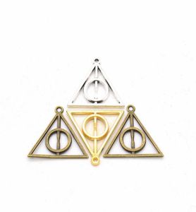 Bulk 120pcslot Vintage Triangle Charms Pendant Triangle Deathly Hallows Wizzar Charms DIY FUNDINGS 3132mm 4 Colors2626700