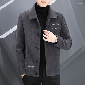 Men's Jackets Autumn Winter Lapel Velvet Thickened Woolen Coat Short Casual Loose High Street Men Tops Overcoat Male Clothes