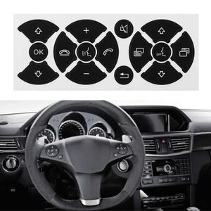 Car Stickers 5 Sets Replacement Steering Wheel Button Repair Stickers Decals for Mercedes Benz 2007-2014 C E Series Accessories