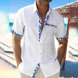 Camicie casual da uomo Camicia da spiaggia leggera Camicetta a maniche corte abbottonata T-shirt ampia Tessuto in poliestere Varie opzioni di colore