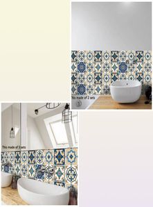 50 pcs per packFunlife 1515cm2020cm Moroccan Tiles PVC Waterproof Self adhesive Wallpaper Furniture Bathroom DIY Arab Tile Stic8091406