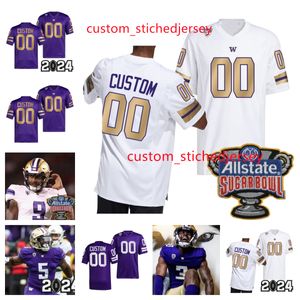 2024 Sugar Salvon Ahmed Washington Football Jersey Jacob Eason Byron Murphy Jr. Taylor Rapp Myles Gaskin Aaron Fuller Mark Brunell Custom Washington Husky Jerseys