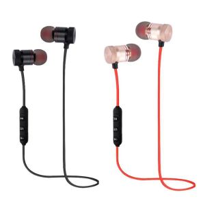 M5 Bluetooth -hörlurar Metal Wireless Running Sport Earphones Earuppe med Mic Mp3 Earbud BT 4.1 för Samsung LG -smartphone 01 12 LL