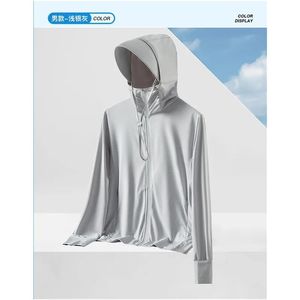 Homens protetor solar casaco verão upf 50 resistente uv jaqueta com capuz roupas de pele respirável legal blusão proteção solar roupas 240106