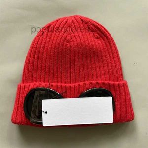 CP Compagny Beanie Hat Winter Two Goggle Beanie Caps Män Kvinnor Designer Wool Sticked Glass Cap Outdoor Sports Hatts Beanies 1 BRVJ