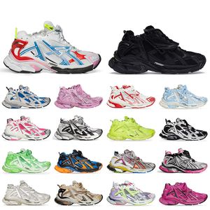 Track Runners 7 7.0 Scarpe casual firmate Bianco Rosso Blu Rosa Schiuma Mesh Nylon Tripla piattaforma nera Marca Retro Sneakers oversize Donna Uomo Tracce Scarpe da ginnastica Runner