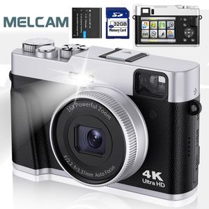 4K Digital Camera with Viewfinder Flash Dial 48MP for Pography and Video Autofocus AntiShake 32G Card 240106