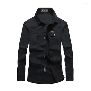 Men's Casual Shirts 2024 Black Denim Jacket Large Size 4xl 5xl 6xl Shirt Military Green Fashion