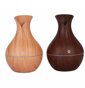 Wood Grain Essential Humidifier Aroma Oil Diffuser Ultrasonic Wood Air Humidifier Fashion USB Mini LED lights For Home Offic