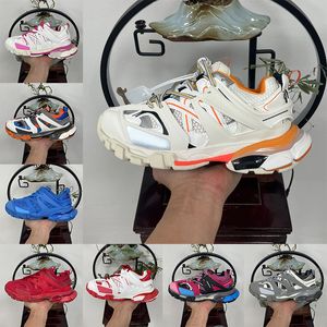 Toppkvalitetskvinnor Mens Track 3 3.0 Casual Shoes Retro Black White Pink Foam Red Blue Dress Sneakers Platform Märke Överdimensionerade Botts Tracks Runners Leather Trainers