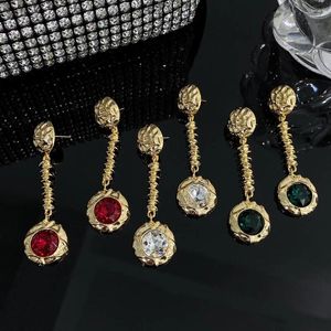 Dangle Ohrringe Freetry Vintage 18K Gold plattiert Tropfen für Frauen unregelmäßige geometrische eingelegte Kristall -Twisted -Ketten -Ohrring -Party Schmuck