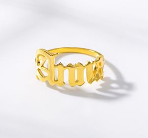 Niestandardowy stary angielski pierścionek dla kobiet i mężczyzn personalizdów stal bez nazwy Pierścionki z rocznicą biżuterii prezent 28885891