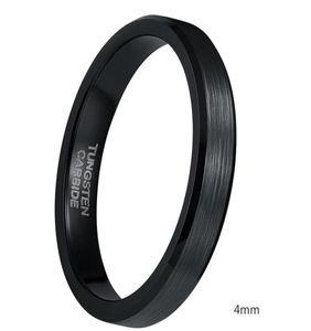 4mm 6mm 8mm Anello in cardide di tungsteno nero da uomo con bordi lucidi alti Wedding Band Anelli di fidanzamento per le donne Gioielli maschili Comfort Fit2411359