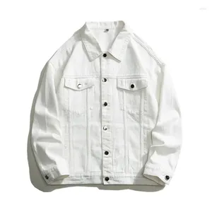 Kurtki męskie 2024 jesień mężczyźni ponadzapiemiona biała dżinsowa kurtka streetwear bawełniana swobodna wysokiej jakości płaszcze dżinsowe męskie zielone czarne czarne