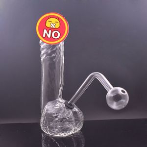 Einzigartiges Design Glas Ölbrenner Bongs Wasserpfeife Trinkflasche Bong Tabakpfeife Recycler Aschefänger mit Downstem Öltopf 1 Stück