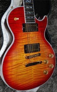 Hot Sell Sell Guitar Heritage Cherry Sunburst Curly Maple Maple Flametop Gratis leverans till hem kan anpassas till hem kan anpassas