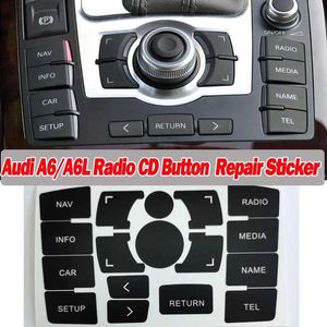 Araba Çıkartmaları 2004-2011 için 5 set Audi A6/A6L Sol El Sürücü CD Radyo Ses Düğmesi Onarım Çıkartmaları İçecek Değiştirme Aksesuarları