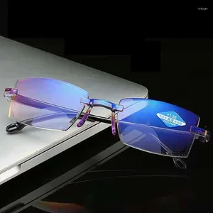 Güneş Gözlüğü Ultralight Rimless Okuma Gözlükleri Anti Mavi Işık Radyasyon Bilgisayar Presbiyopi Okuyucuları Spectacleso Okuyucu Erkekler İçin