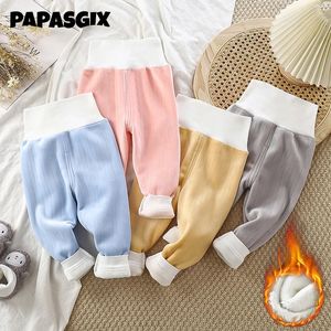 Outono inverno bebê menina leggings algodão bebê meninos com nervuras comprimento total infantil crianças roupas skiny calças casuais 240106