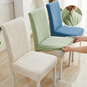 Chair Covers 1/2/4/6 PCS Jacquard Spandex Elastic Anti-dust Seat Cover Solid Colors Removable Slipcover Dining Home