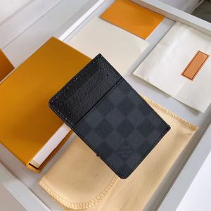 High quality designer bag card wallet mens womens coin purse fashion leather card holder credit card mezzanine with original box 62666