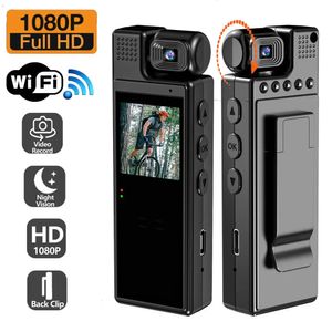 Mini telecamera Wifi Full HD 180 Ruota Sport Bodycam Videoregistratore digitale BodyCam Videocamera per visione notturna a infrarossi 240106