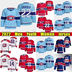 # 20 Jur Slafkovsky Reverse Retro Hockey Jersey # 22 Cole Caufield Canadiens # 14 Nick Suzuki Kirby Dach Brendan Gallagher Carey Price Sean Mo