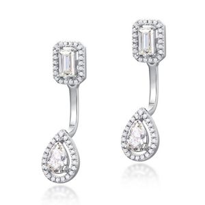 Серьги из стерлингового серебра S925, мигающие VVS D цвета, серьги с муассанитом и бриллиантами, свадебные и помолвочные серьги для девочек и женщин, подарок