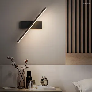 Wall Lamp Mondern LED Linear Light Nordic Minimalist Bedroom Bedside Creative Staircase Lantern Living Room Rotating Night Torch