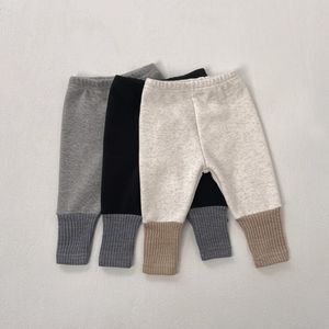 4177b Pantie Baby Grustne ciepłe kaszmirowe legginsy Winter Korea Baby Boy's Pants z kaszmirowymi szwami legginsami 240106