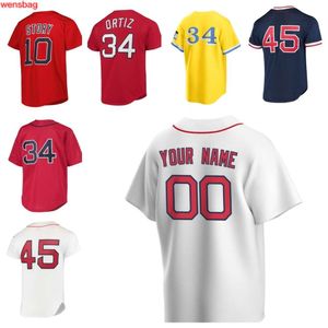 Personalizza 11 RAFAEL DEVERS 34 DAVID ORTIZ 10 TREVOR STORY BaseBall Jersey 36 TRISTON CASAS 41 CHRIS SALE 2 JUSTIN TURNER 99 ALEX VERDUGO 23 ADAM DUVALL Yth-6XL taglia