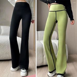 Damen-Hosen, hohe Taille, Thermo-Fleece, ausgestellt, für den Winter, warm, samt, sportlich, schlanker, Leggings, solide