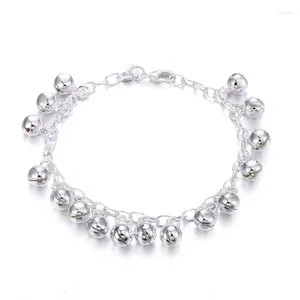 Charm Armbänder 925 Sterling Silber Armband Koreanische Niedliche Jingle Bells Armreifen Ketten Für Männer Und Frauen Edlen Schmuck Party Geschenk