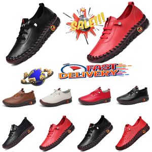 Qualidade superior mulheres mocassins sapatos de couro do plutônio para senhoras casuais antiderrapante confortável mãe sapatos moda tênis eur 35-43