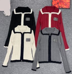 24 Kvinnors tröja Stickit Top Minimalist Cardigan Square Neck -blixtlåströja Ålder Reduktion 1007