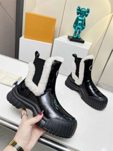 New Ladies Ankle Boots Polar Suede Boa Sole Platform Short Boots Leather Black Sock knit Comfy Casual Fashion Mid Calf Shoe Boots With Box