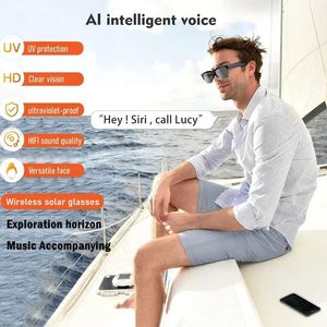 Solglasögon Bluetooth 5.3 Audio Smart Glasses Wireless HeadphonessMart Solglasögon med högtalare Mics Earphone Ringer Antiblue -glasögon