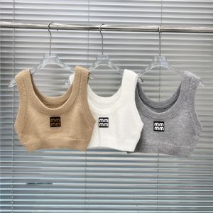 Designer Letter Badge Knit Vest Womens Tanks Tops Sleeveless Sweaters Design T Shirts Cropped Tank High Street Tees